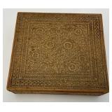 Vintage Collectible Items And Hand Carved And Inlayed Wooden Box