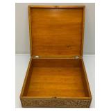 Vintage Collectible Items And Hand Carved And Inlayed Wooden Box