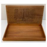 Vintage Wooden Box With Agate Rocks And More