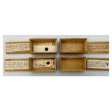 Group Of Misc. Vintage Wooden Slide Boxes Some With Slides