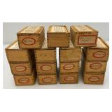 Group Of Misc. Vintage Wooden Slide Boxes Some With Slides