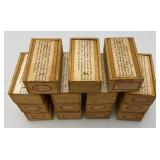 Group Of Misc. Vintage Wooden Slide Boxes Some With Slides