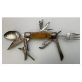Vintage Korium Japan Camping Scout Knife W/Spoon, Fork, Scissor And More