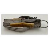 Vintage Korium Japan Camping Scout Knife W/Spoon, Fork, Scissor And More