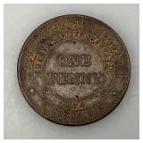 1874 St. Croix Chapter 44 R.A.M. Hudson Wis. Masonic Penny