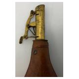 Civil War Era Black Powder Embossed Leather Flask