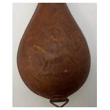 Civil War Era Black Powder Embossed Leather Flask