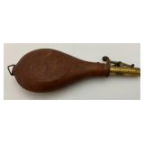 Civil War Era Black Powder Embossed Leather Flask
