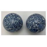 Vintage Chinese Blue/White Porcelain Rug Balls