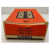 Vintage Lionel O Gauge No. 3472 Automatic Operating Milk Car In Original Box
