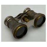 Antique Made In France Opera Binoculars: Chevalier Opticien, Brass And Pewter