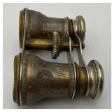 Antique Made In France Opera Binoculars: Chevalier Opticien, Brass And Pewter