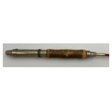 Antique Richardson teel Telescoping Fly Fishing Rod And Antique Wooden Spearing Lure