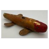 Antique Richardson teel Telescoping Fly Fishing Rod And Antique Wooden Spearing Lure