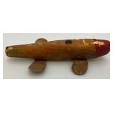 Antique Richardson teel Telescoping Fly Fishing Rod And Antique Wooden Spearing Lure