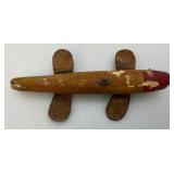 Antique Richardson teel Telescoping Fly Fishing Rod And Antique Wooden Spearing Lure