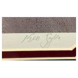 Framed Behind Glass Pencil Signed KEN ZYLLA "Route 66" Limited Print 1632/9600 28" x 39"