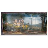 Framed Behind Glass Pencil Signed Greg Benson "Riders On The Storm" Limited Print Low Number 287/9500 25" x 41"