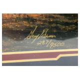 Framed Behind Glass Pencil Signed Greg Benson "Riders On The Storm" Limited Print Low Number 287/9500 25" x 41"