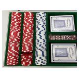 Nice Set Of Poker Chips And Playing Cards In Carrying Case