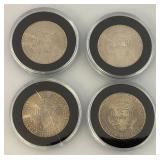 Vintage Collectible Enamel Printed KENNEDY Half Dollars, Sep. 11TH 10th Anniversary Tribute Coins In Wooden Box (New Old Stock)