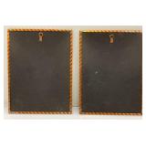 Two Vintage Silhouette Reverse Painted Prints With Convex Bubble Glass Victorian Themed 6" x 8" Wall Hanging