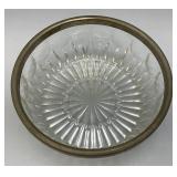 MCM Vintage Silver Plated Rim Cut Glass Bowls 9" & 5"