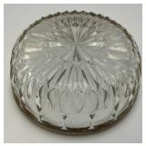 MCM Vintage Silver Plated Rim Cut Glass Bowls 9" & 5"