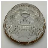 MCM Vintage Silver Plated Rim Cut Glass Bowls 9" & 5"