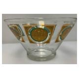 RARE Vintage MCM Pasinski Chip & Dip Snack Bowl W/Stand Hollywood Regency