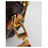 Louis Vuitton Monogram Canvas Crossbody Bag With Tan Leather Strap