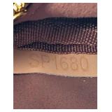 Louis Vuitton Monogram Canvas Crossbody Bag With Tan Leather Strap