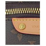 Louis Vuitton Monogram Canvas Crossbody Bag With Tan Leather Strap