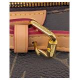 Louis Vuitton Monogram Canvas Crossbody Bag With Tan Leather Strap