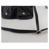 Chanel Black Quilted Leather Shoulder Bag with Gold CC Turn-Lock & 2 Front Pockets
