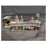 Vintage Metal Steam Locomotive Toy Engine - Rusted Antique Model Train