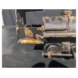 Vintage Metal Steam Locomotive Toy Engine - Rusted Antique Model Train
