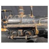 Vintage Metal Steam Locomotive Toy Engine - Rusted Antique Model Train