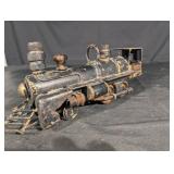 Vintage Metal Steam Locomotive Toy Engine - Rusted Antique Model Train