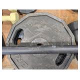 Iron Grip & Hampton Weight Plates with Barbell & Dumbbells - Home Gym Set