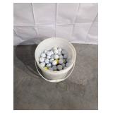 Golf Balls in White Bucket - Mixed Brands, Used