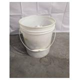 Golf Balls in White Bucket - Mixed Brands, Used