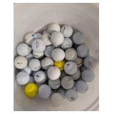 Golf Balls in White Bucket - Mixed Brands, Used