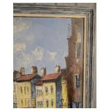 City Street Landscape by Paul Dubois - Framed Oil Painting 40 x 28 in
