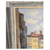 City Street Landscape by Paul Dubois - Framed Oil Painting 40 x 28 in