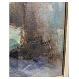 City Street Landscape by Paul Dubois - Framed Oil Painting 40 x 28 in