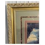 Portrait Print in Ornate Gold Frame - Woman in Pink Dress, Multi-Layer Matting