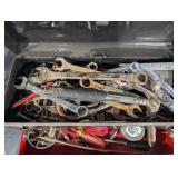 Assorted Hand Tools in Red 3-Drawer Chest with Wrenches, Pliers & Sockets