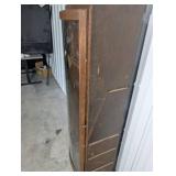 Antique Oak Gun Cabinet - Curved Glass Front, Display Case
