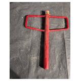 Red T-Post Puller Fence Post Remover - Heavy-Duty Steel, 14 in Shaft, Long Handle